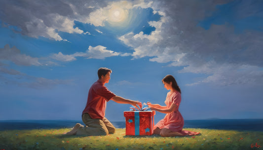 man en vrouw openen cadeau